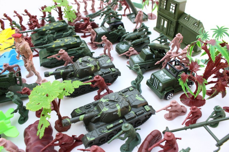 军事场景模型 牛仔部队 兵人儿童玩具小兵人士兵突击队168套装