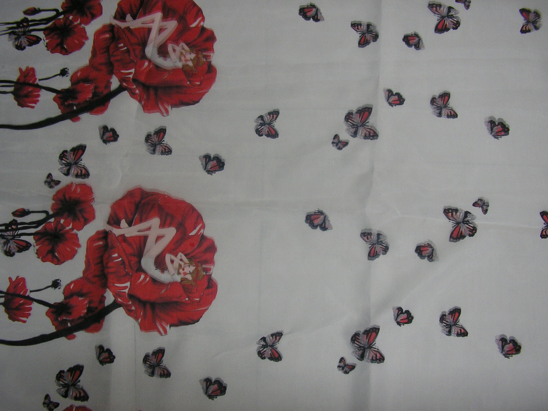 3D歐根紗印花睡美人圖案2b