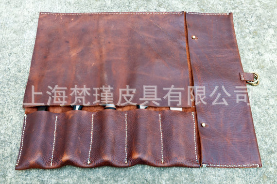 上海工厂定做工具包，定制真皮工具包，头层牛皮厨师刀套