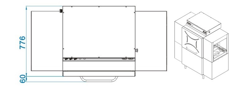 XLC-R single cylinder single washing basket type dishwasher 0007