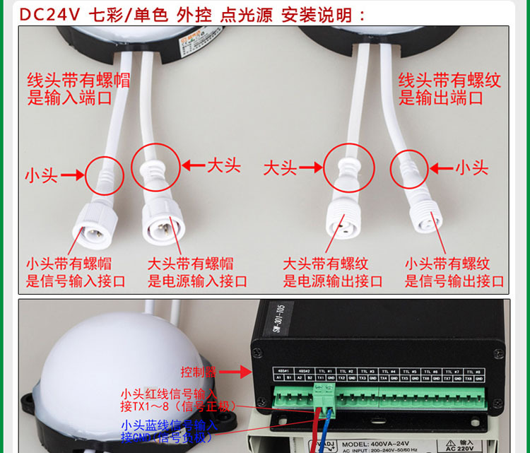 深圳全彩led点光源像素灯七彩外控跑马点阵屏装饰灯