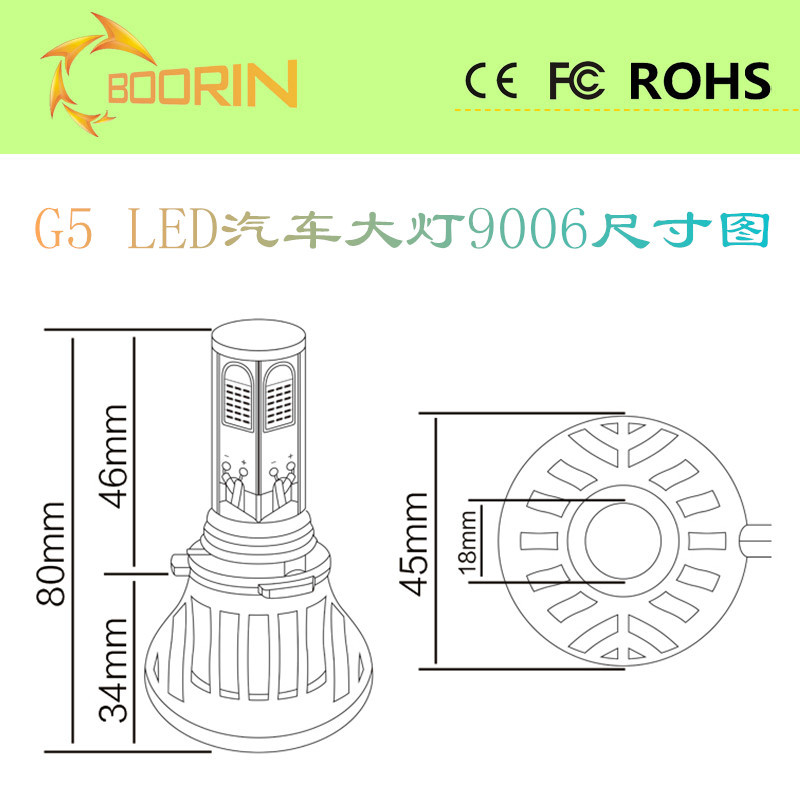 汽車大燈9006尺寸圖