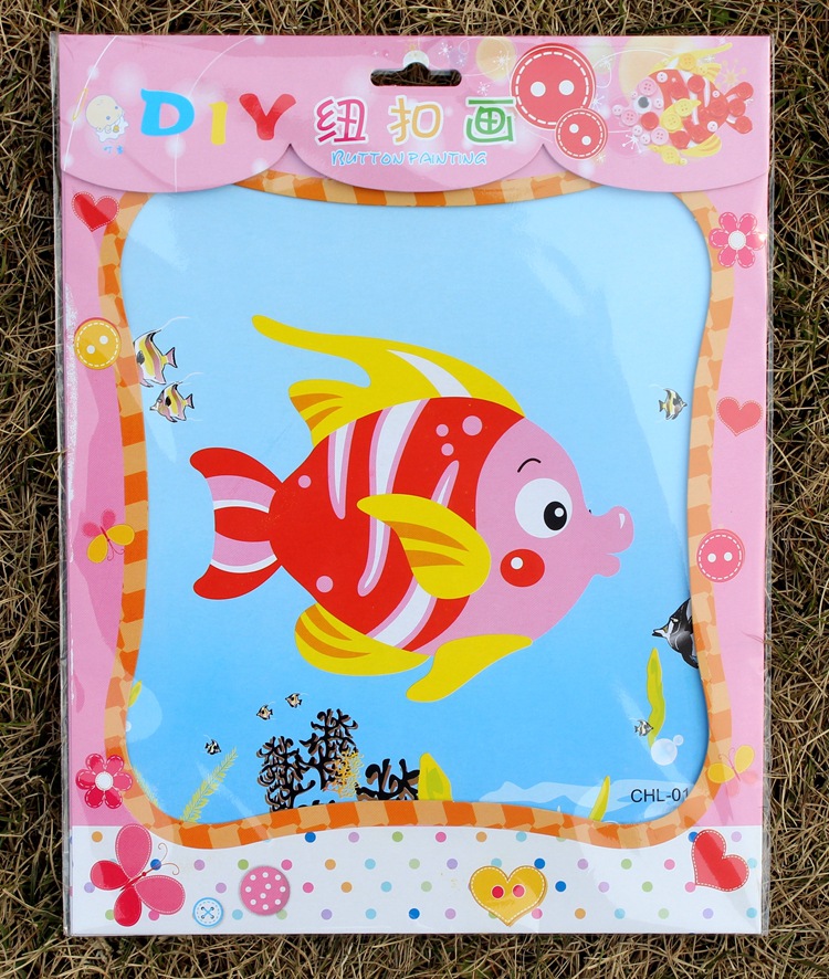 儿童diy扣子画 亲子手工制作材料包 纽扣画粘贴画 幼儿益智玩具