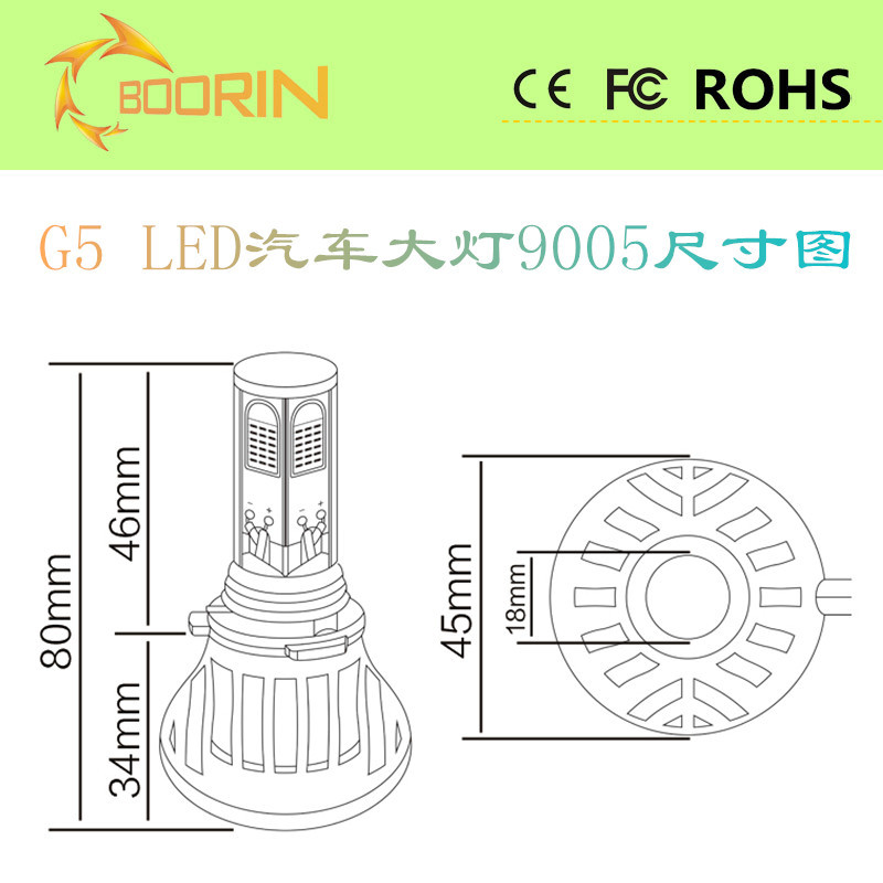 汽車大燈9005尺寸圖