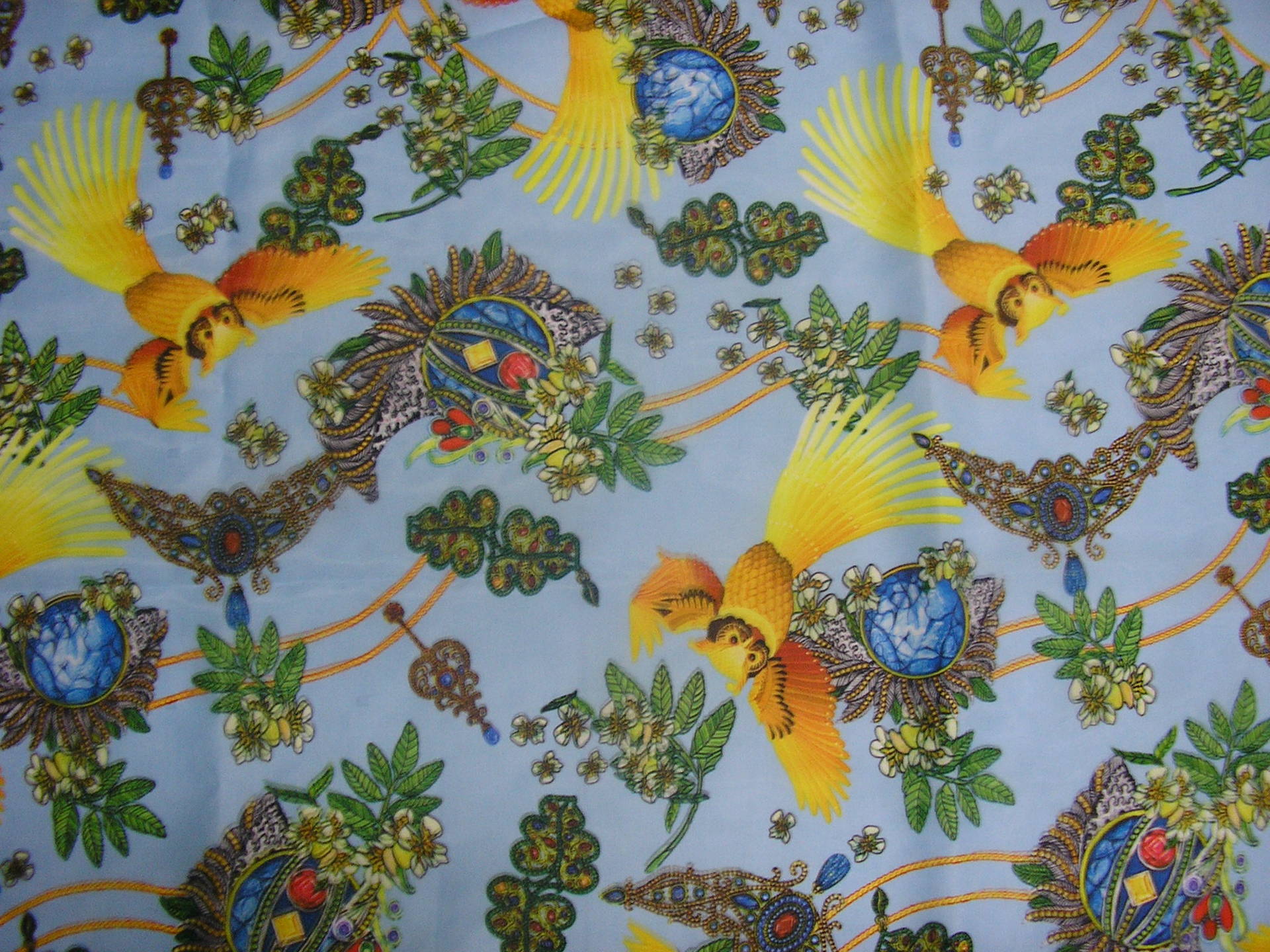 3D歐根紗印花鳥歸巢圖案1b