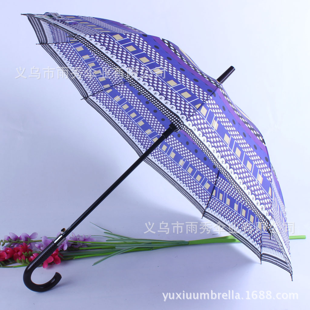 雨秀 花色直杆雨伞现货 批发