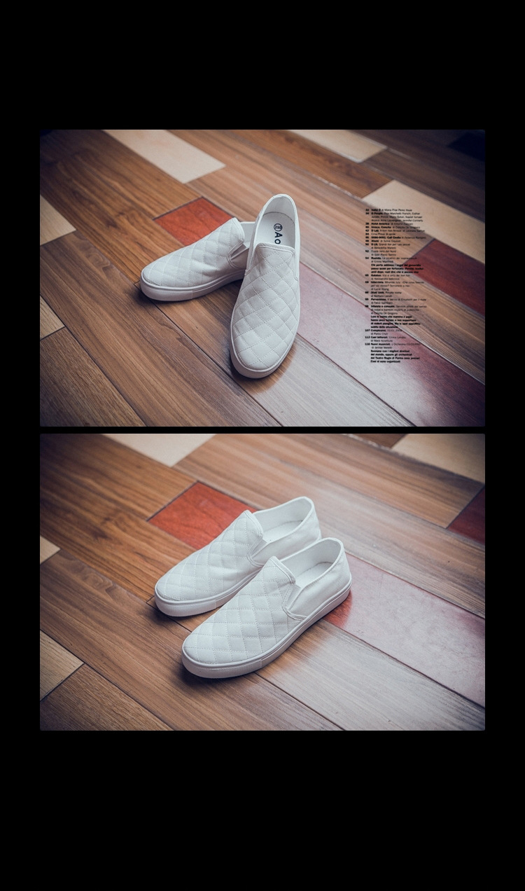 休闲奇葩2015新款小白鞋 白色帆布鞋 暖男 大白 套脚鞋 懒人鞋 一脚蹬3080