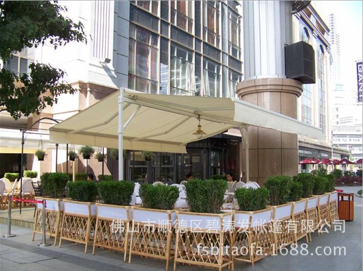伸缩遮阳棚 店面门口遮阳帐蓬 曲臂伸缩雨蓬 伸缩式电动遮阳篷