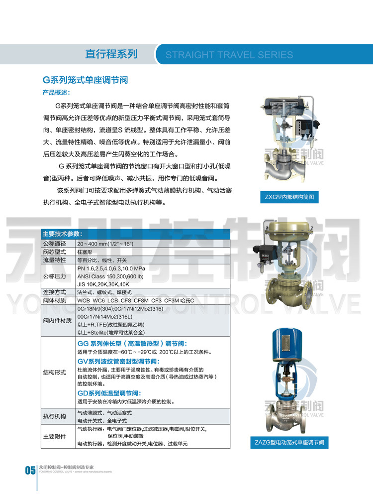 彩页-G系列笼式单座调节阀