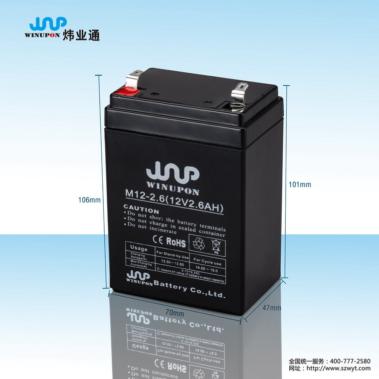 12V2.6AH
