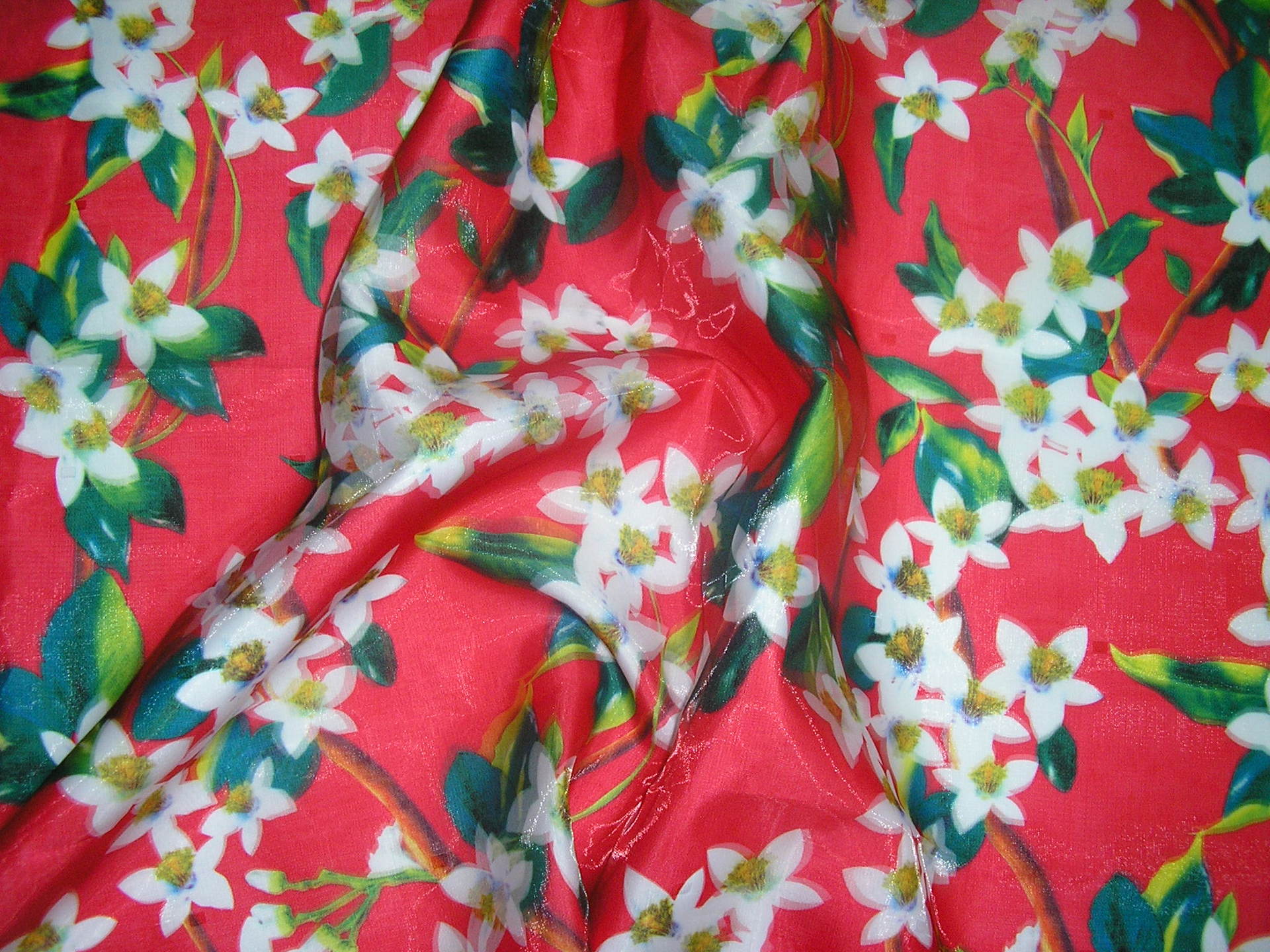 3D歐根紗印花五瓣花圖案1b