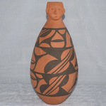 陶瓷工艺品 仰韶彩陶 复古纯手工人头型器口花瓶家居摆件收藏品