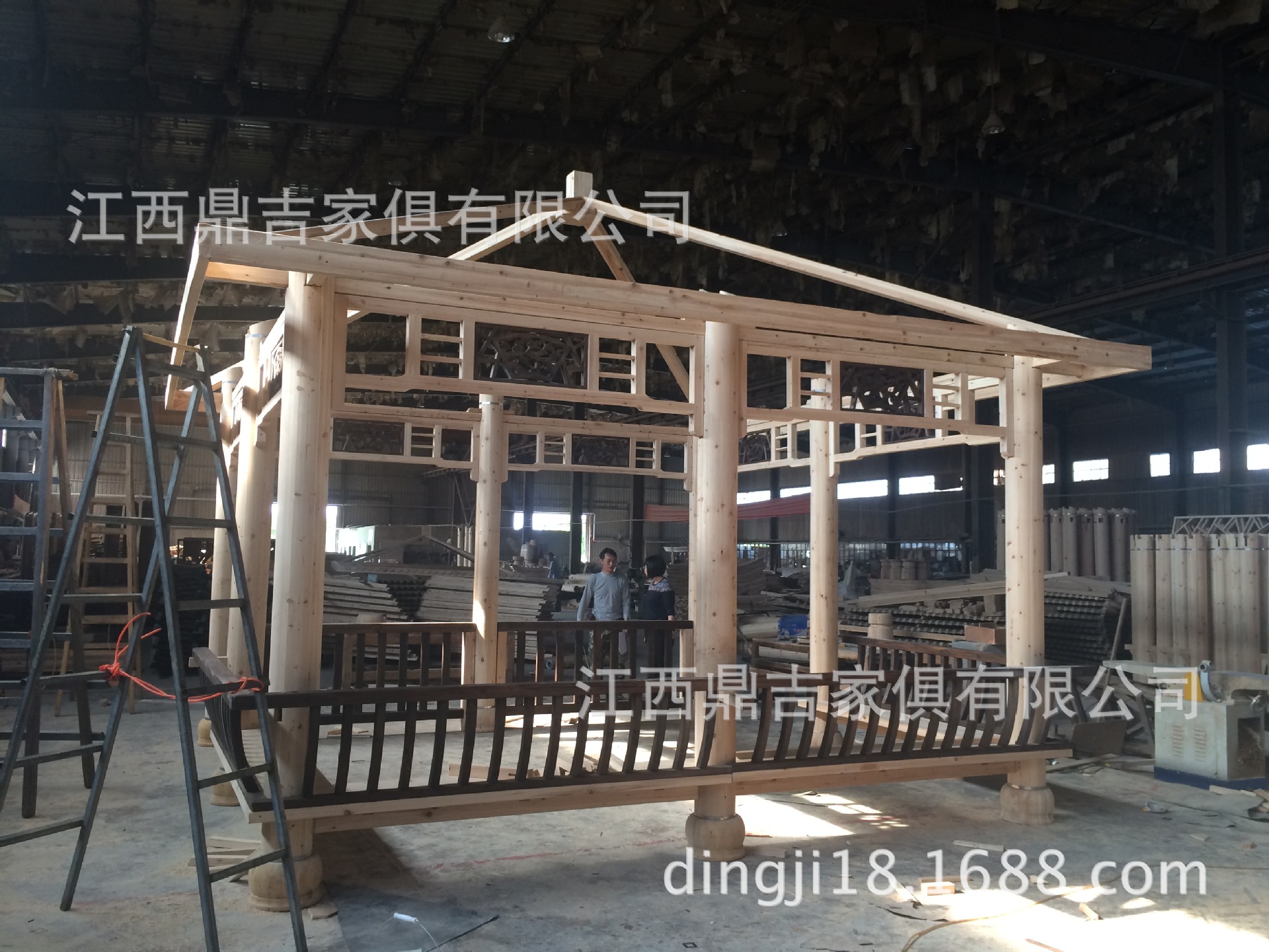 加大四方亭,工程推荐款,防腐全实木凉亭