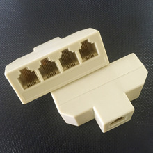 RJ11電話接線盒五通6P4C四芯 一分四電話分線器純銅一分四直通