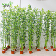 廠家直銷仿真竹子盆栽綠色落地植物人造假竹子隔斷屏風仿真植物