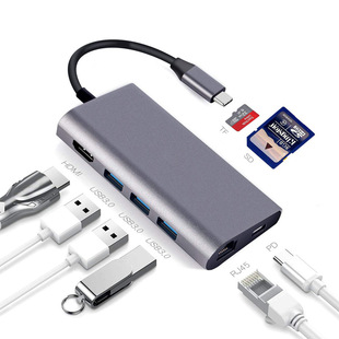 USB C HUB81type-cUչ]Dhdmi+RJ45W+3USB3.0+PD