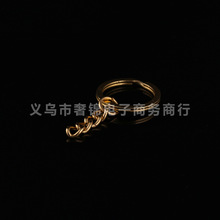 現貨金色鐵30mm光圈金色平圈加鏈條鑰匙環鑰匙圈個性創意禮品制作