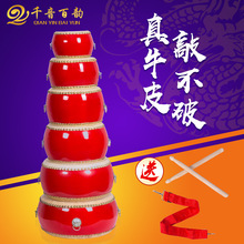 牛皮小鼓5-10寸兒童玩具早教敲鑼打鼓幼兒園演出擺攤堂鼓打擊樂器