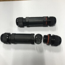 (熱銷） LED戶外自鎖螺絲 電纜直通三芯防水連接器  燈具接頭