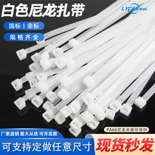 國標白色尼龍扎帶高強度耐大號整理電線數據線扎帶束線帶100裝