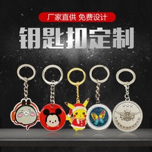 金屬鑰匙扣定制創意烤漆熊貓卡通鑰匙掛件鑰匙鏈定做校徽紀念禮品