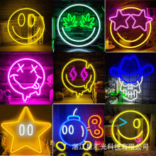 跨境LED霓虹燈卧室房間布置氛圍燈掛牆創意酒吧燈牌夜燈 廠家直批