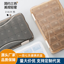 旅行葯盒便攜分葯器葯品分裝盒分格收納盒多格葯品收納盒跨境葯盒