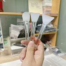 透明桿水晶硅膠面膜刷DIY美容院調膜不吃面膜化妝刷面膜棒水療刷