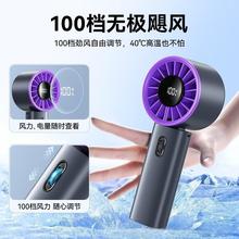 跨境小風扇便攜迷你折疊風扇USB充電長續航數顯渦輪手持風扇高速