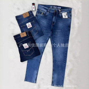 Cross-border brand new men's straight slim stretch jeansţ