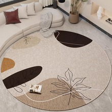 簡約現代圓形客廳水晶絨吸水防滑地毯茶幾毯卧室轉椅靜音耐臟地墊