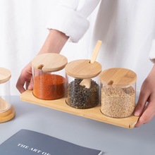 創意玻璃調味瓶調味罐套裝家用味精油鹽佐料波流調料盒廚房用品