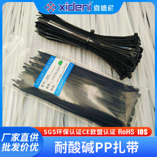 耐酸鹼PP扎帶耐化學腐蝕扎帶化工行業專用自鎖式黑色扎帶束線帶