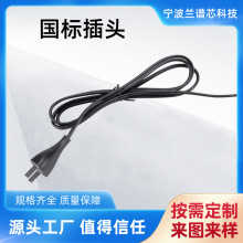定制國標插頭電源線國標兩插八字尾國標兩插家用電器設備連接線