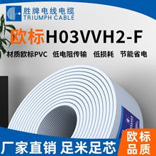 勝牌歐標VDE H03VVH2-F 2*0.5純銅PVC護套軟線2芯電線電纜