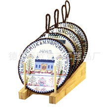 陶瓷鍋墊隔熱家用軟木墊防滑墊美式復古歐式熱轉印餐桌墊廠家生產