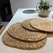 跨境定制杯墊餐具墊天然材質日式手工葫蘆草藤編家用餐桌隔熱墊子