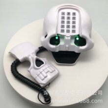 白色骷髏頭電話機萬聖節電話 普通電話機固定電話機 鬼頭電話機