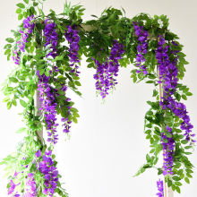 紫藤藤花假花藤條裝飾塑料蔓管道遮擋纏繞吊花櫻花