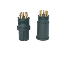 M12防水9芯公母連接器插頭插座鍍金銅針防水等級IP67線對線傳感器