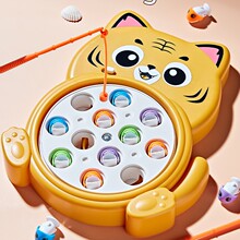 跨境釣魚玩具兒童小貓釣魚盤電動磁性魚寶寶益智互動游戲批發