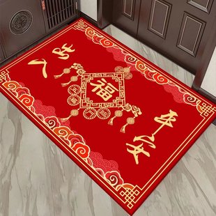 出入平安紅色門口地墊入戶門墊2025新款進門腳墊玄關喜慶地毯入戶