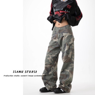 JIAMUʽbaggy jeans߽֏͹cargo pantsԲԹbѝŮ