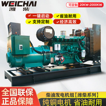 濰柴柴油發電機組50KW/100/200/300/500千瓦工地礦山養殖用發電機