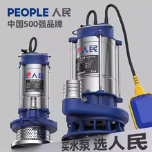 人民不銹鋼抽水泵農用灌溉大流量家用微型水泵抽水澆菜220V潛水泵