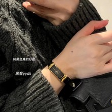 聖Y羅蘭SL中古表方糖皮帶手表女石英方形皮帶女士表防水復古全套
