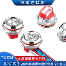 12mm雙色三色金屬輕觸開關 戶外防水IP67 信號開關 LED顯示屏開關