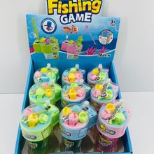 兒童益智玩具釣魚裝糖玩具上鏈自動旋轉趣味釣魚盤地攤批發