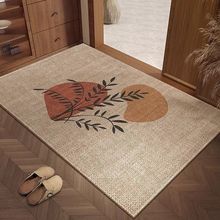 文藝風亞麻硅藻泥地墊入戶進門防滑耐臟腳踏墊玄關換鞋區防塵地墊