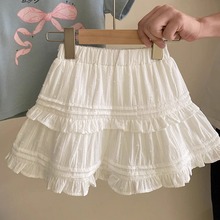 童裝夏季女童公主蛋糕裙白色小女孩短裙洋氣兒童蕾絲紗裙半身裙褲